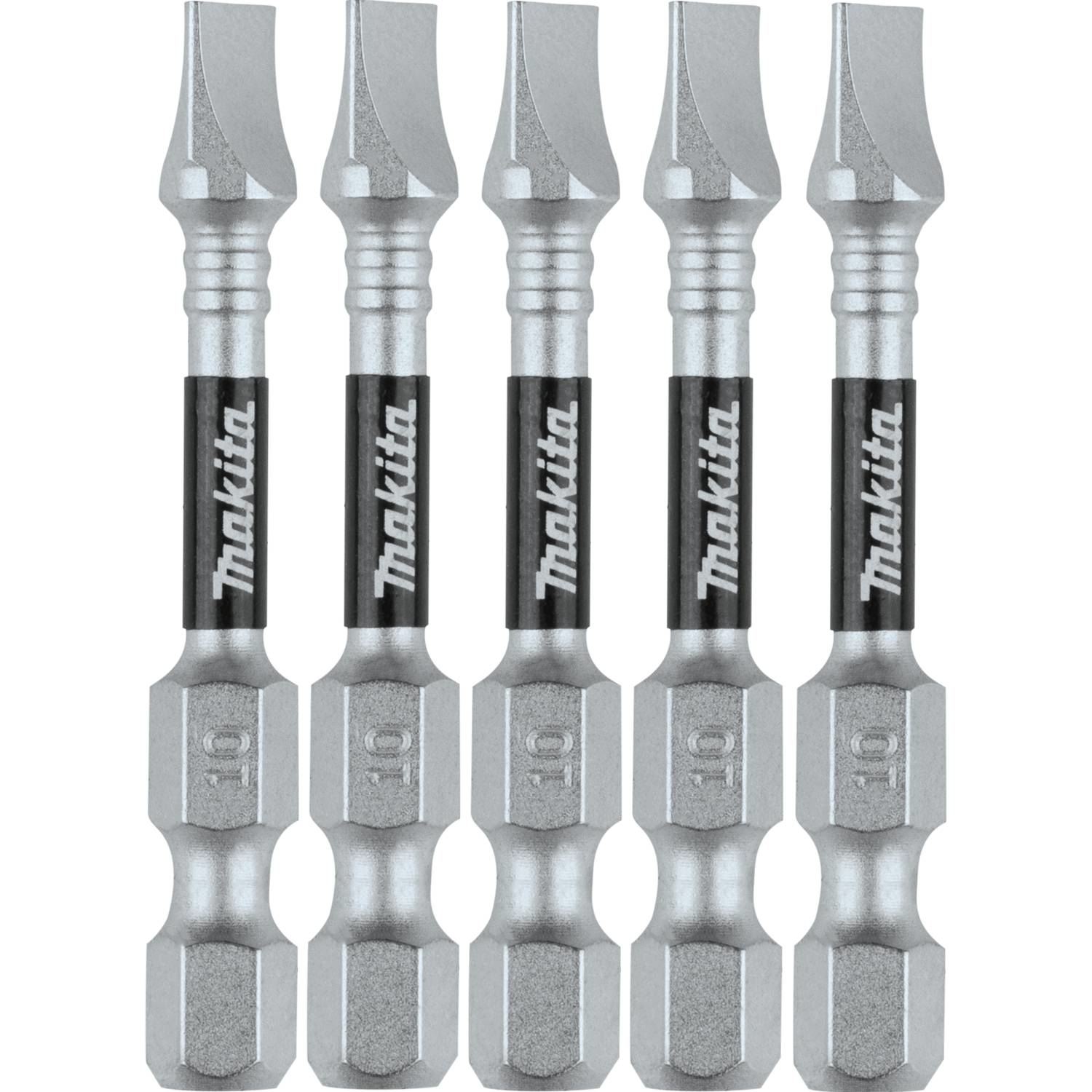 Makita Impact XPS Slotted #10 X 2 in. L Power Bit Steel 5 pk - Mycitystee