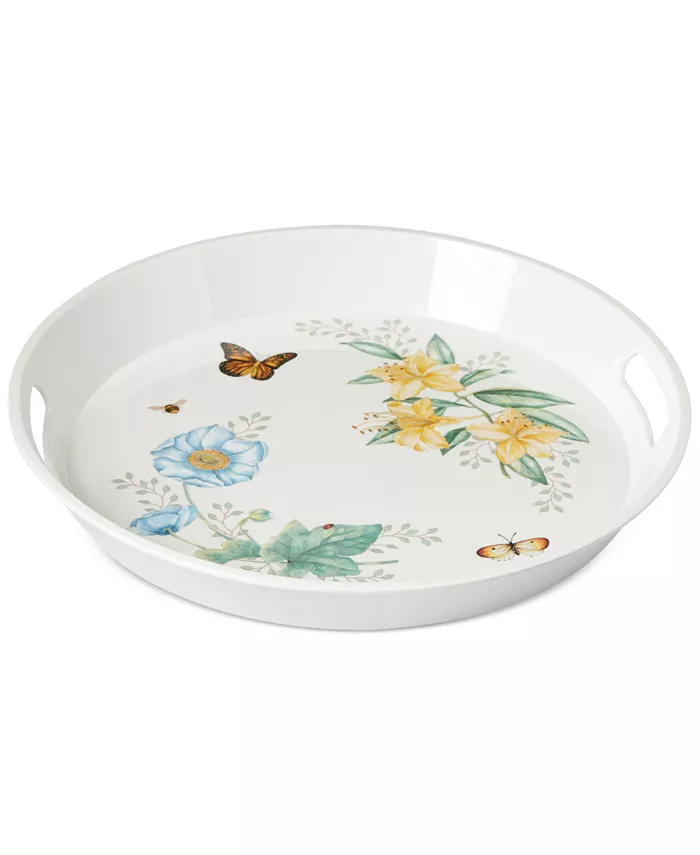 Lenox Butterfly Meadow Collection Melamine Large Round Handled Tray - Mycitystee