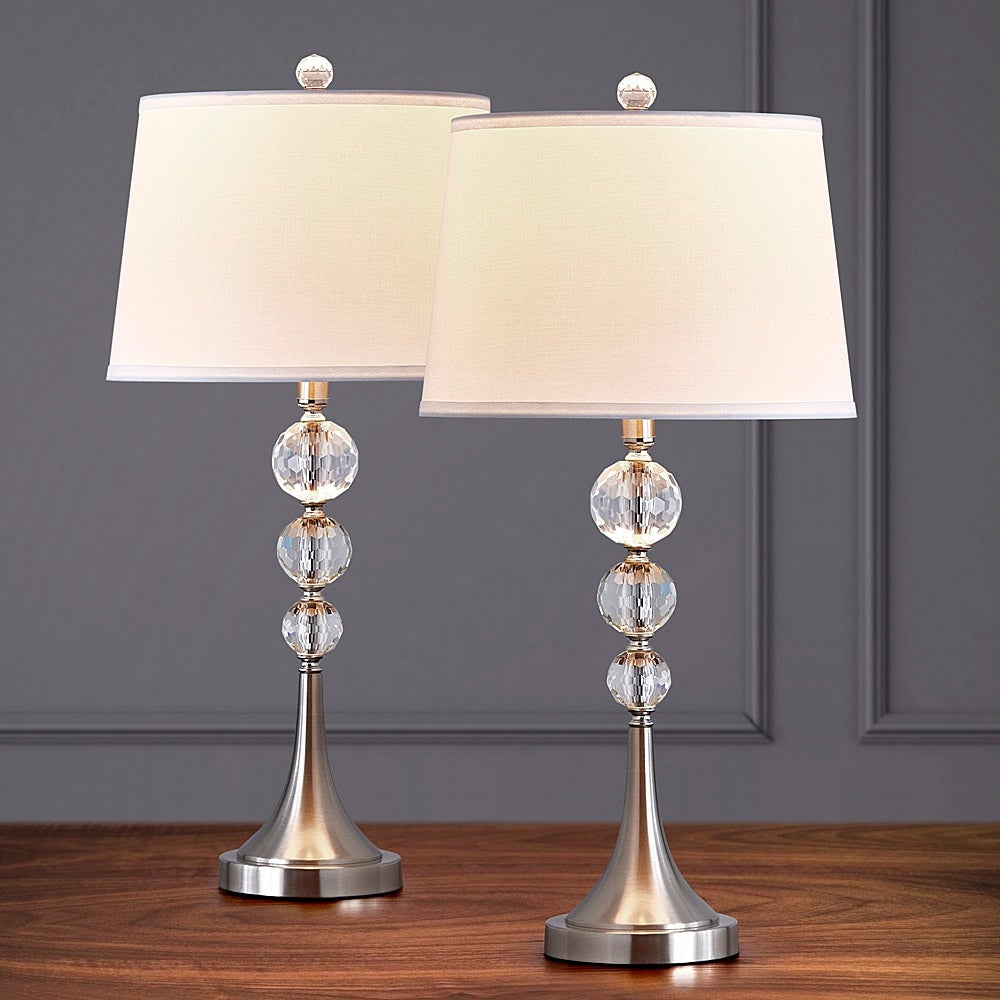 Madison 27-inch Crystal Ball Metal Table Lamp (Set of 2) - Mycitystee