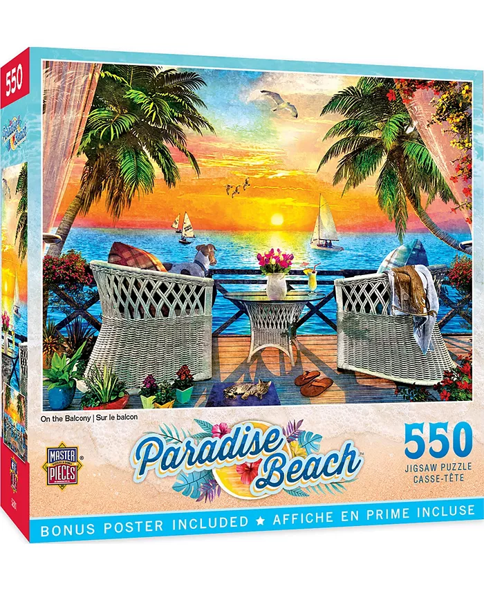 MasterPieces Puzzles Paradise Beach - On the Balcony 550 Piece Jigsaw Puzzle - Mycitystee