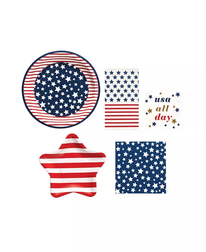 Lang Americana Paper Plate Set， 72 Piece - Mycitystee