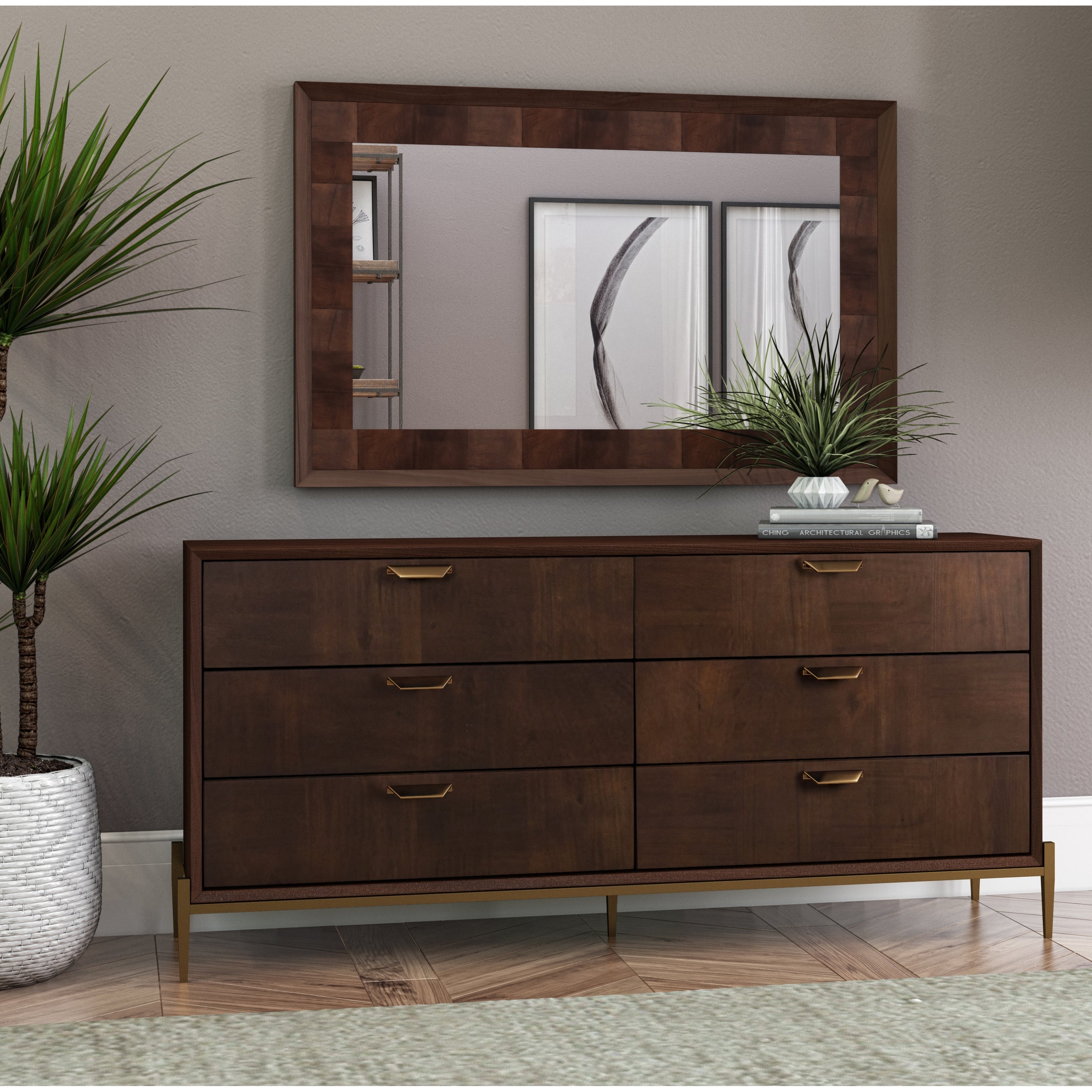 Modrest Shane Modern Acacia and Brass Dresser - - 30022848 - Mycitystee