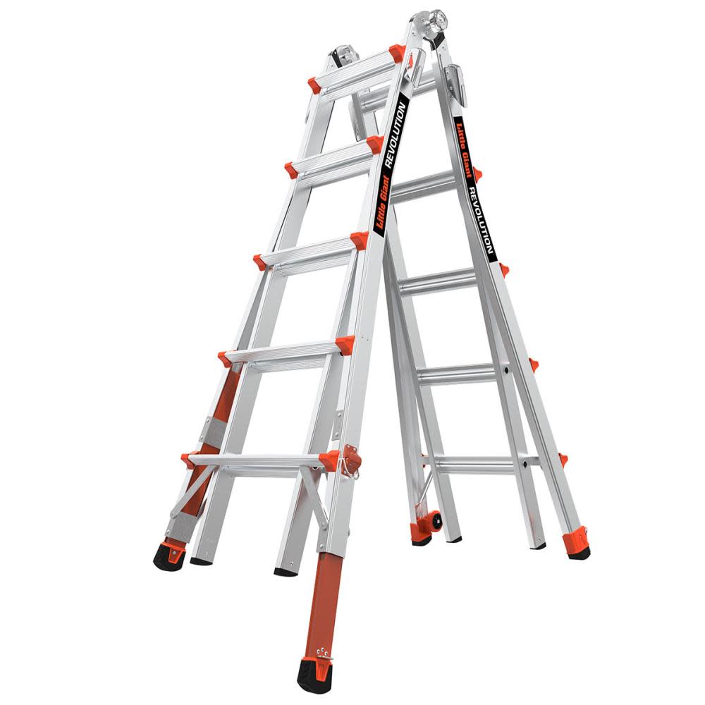 Revolution M22 Aluminum Type-1A 300lb Telescoping Multi-Position Ladder with Ratchet Leg Leveler - Mycitystee