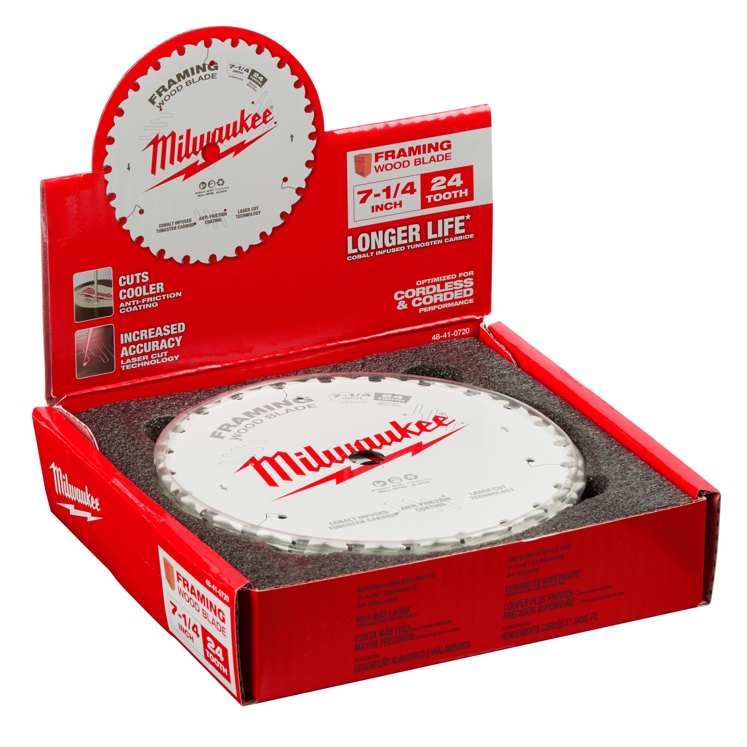 Milwaukee 7-1/4 in. D X 5/8 in. Tungsten Carbide Framing Blade 24 teeth 1 pk - Mycitystee