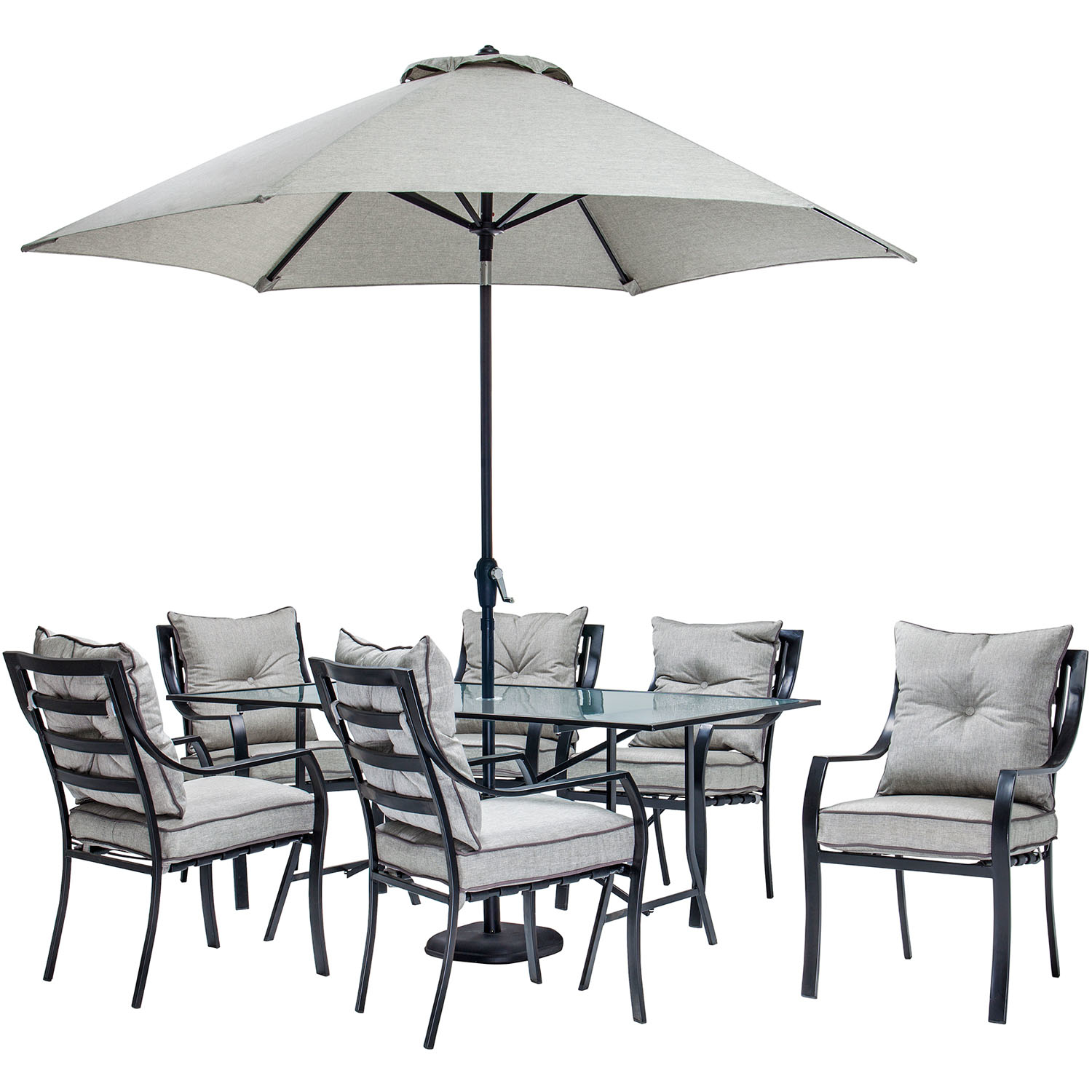 Hanover Lavallette 7 pc Black Transitional Dining Set Gray - Mycitystee