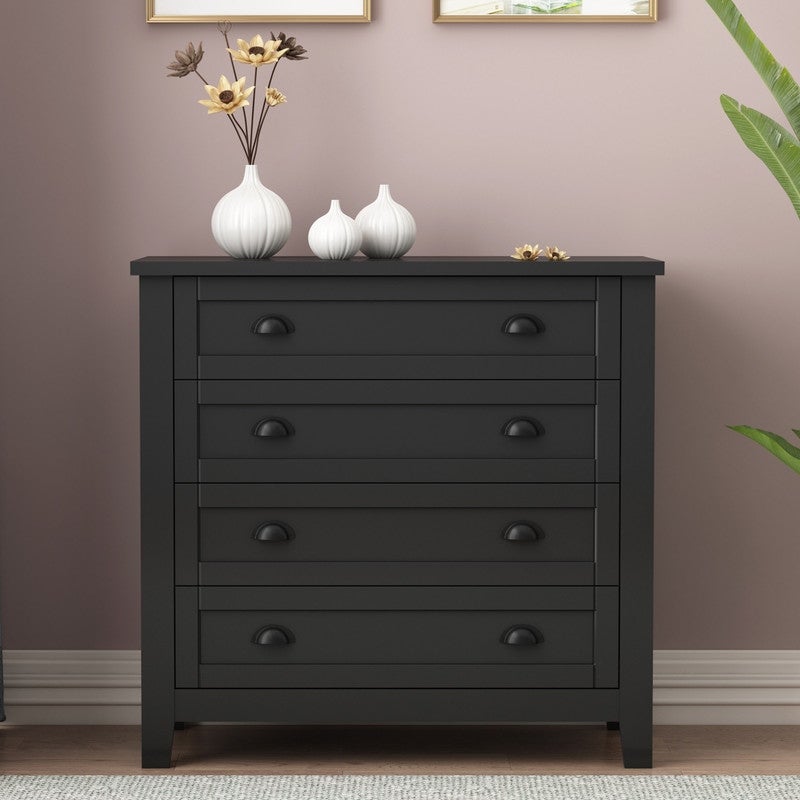 Country 4 Drawer Combo Chest of Drawers Bedroom Storage Cabinet - - 36966265 - Mycitystee