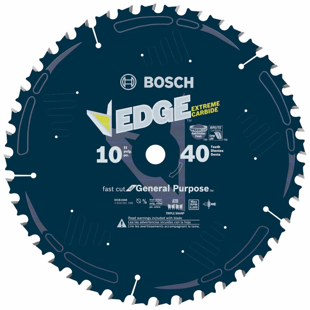 Bosch 10 In. 40 Tooth Edge Circular Saw Blade for General Purpose DCB1040 from Bosch - Mycitystee