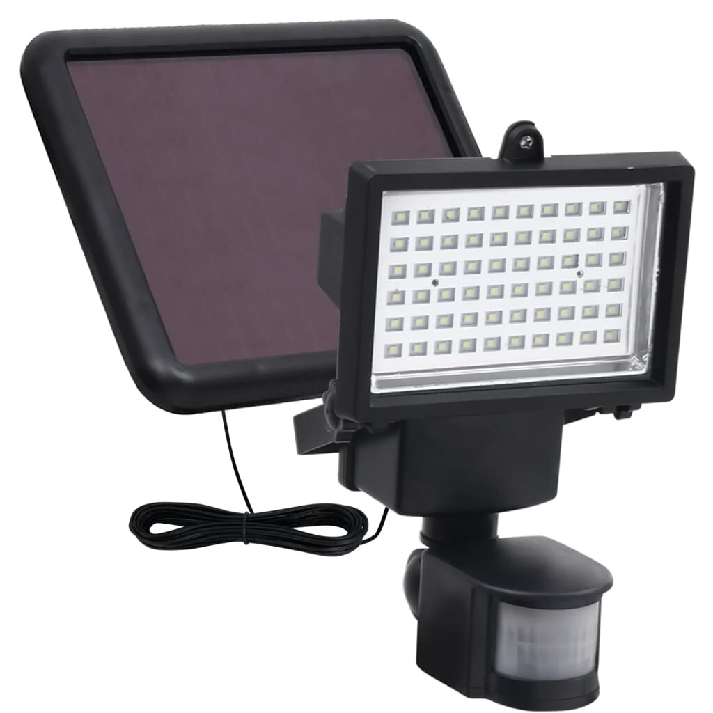 vidaXL Garden Solar Powered LED Spotlight with Sensor Black - Mycitystee