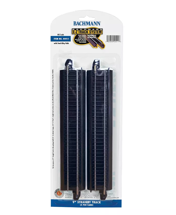 Bachmann Trains 9 Inch Straight Track 4 Card Ho Scale - Mycitystee