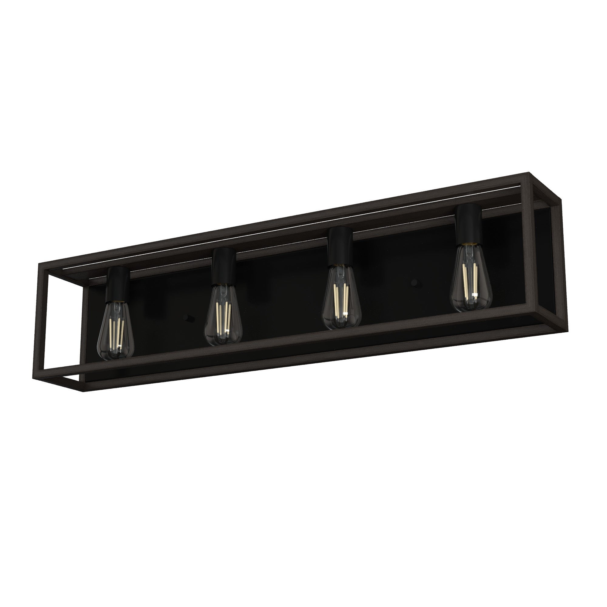 Hunter Squire Manor 4-Light Vanity Wall Light Damp Rated， Modern Farmhouse - Mycitystee