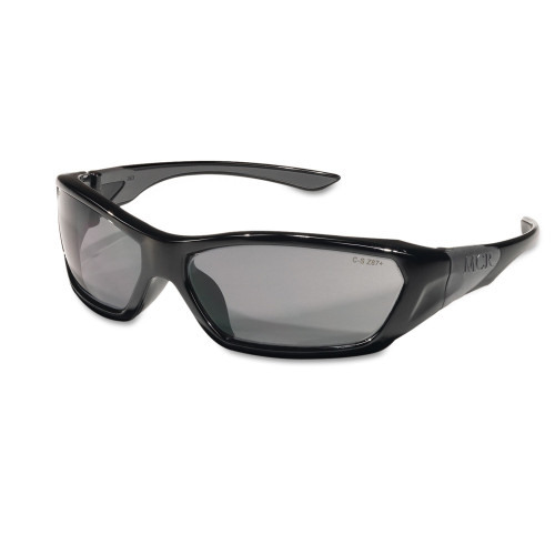 MCR Safety ForceFlex Safety Glasses， Black Frame， Gray Lens (FF122) - Mycitystee