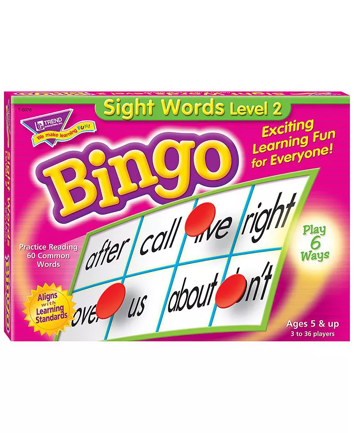 Trend Enterprises Sight Words Level 2 Bingo Game， Set of 303 - Mycitystee
