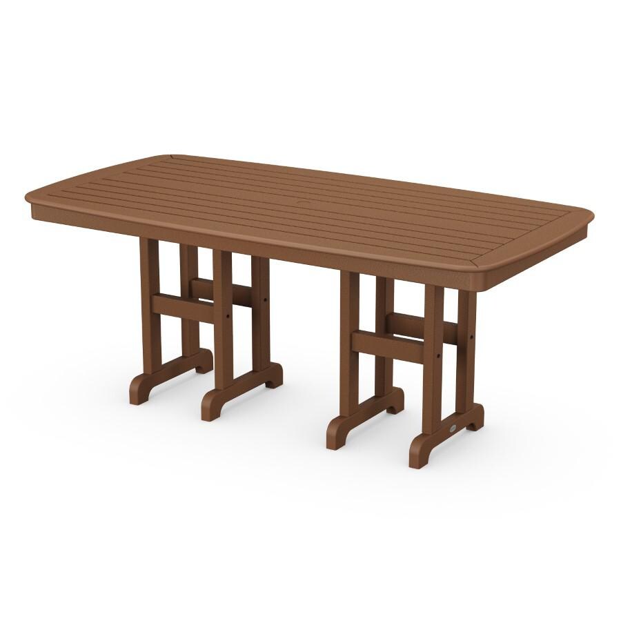 POLYWOOD Nautical 37 X 72-Inch Dining Table in Teak - Mycitystee