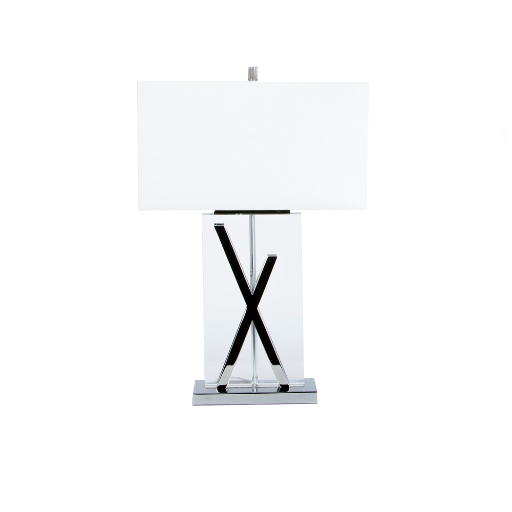 Finesse Decor Crystal Crystal and Chrome X-shape Table Lamp - Mycitystee