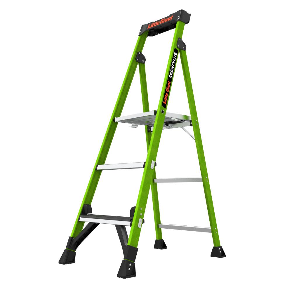 Mighty Lite, 5' Model - ANSI Type IAA - 375 lb Rated, Fiberglass Stepladder with Ground Cue - Mycitystee