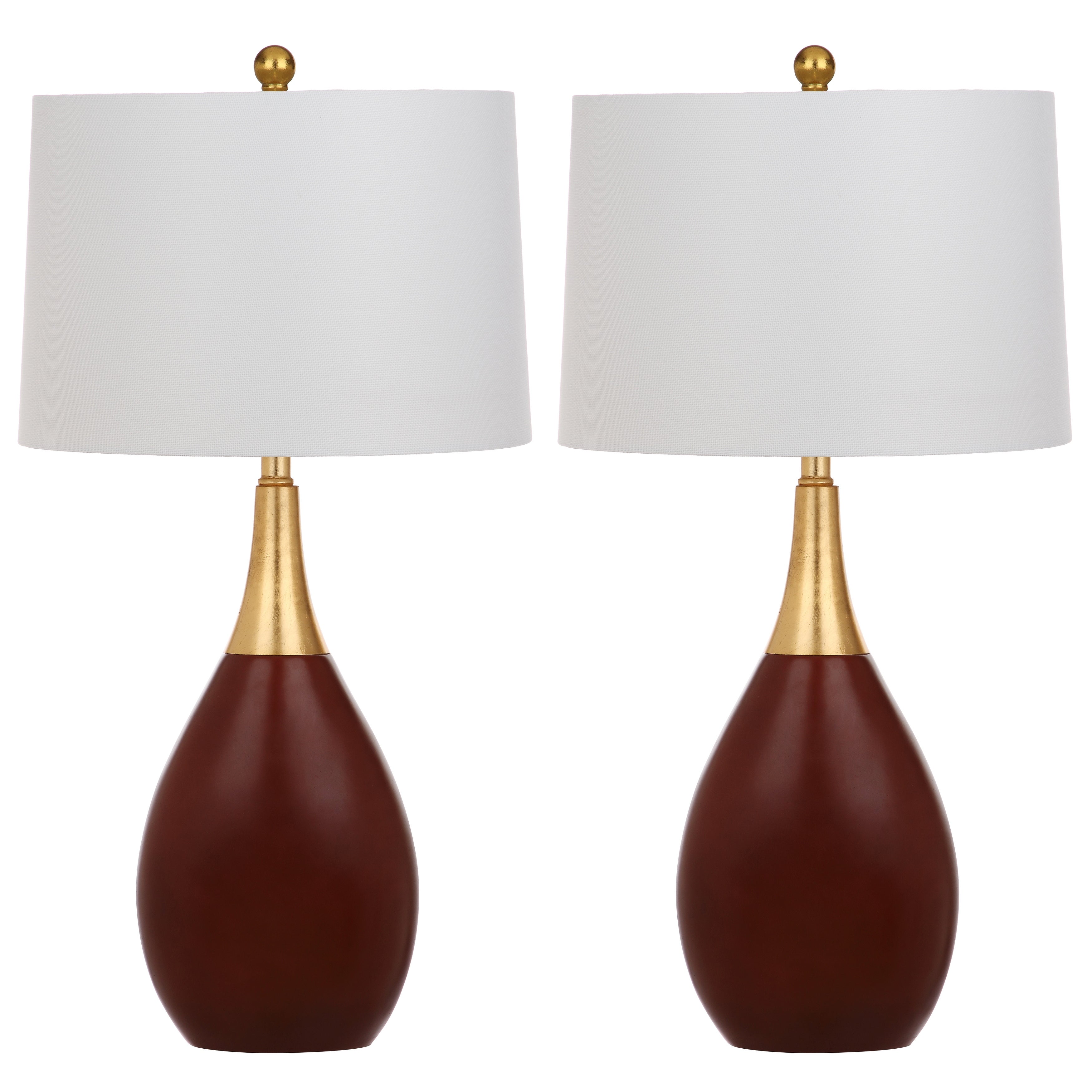 SAFAVIEH Lighting 27-inch Medallion Gold/ Walnut Brown Table Lamp - 15