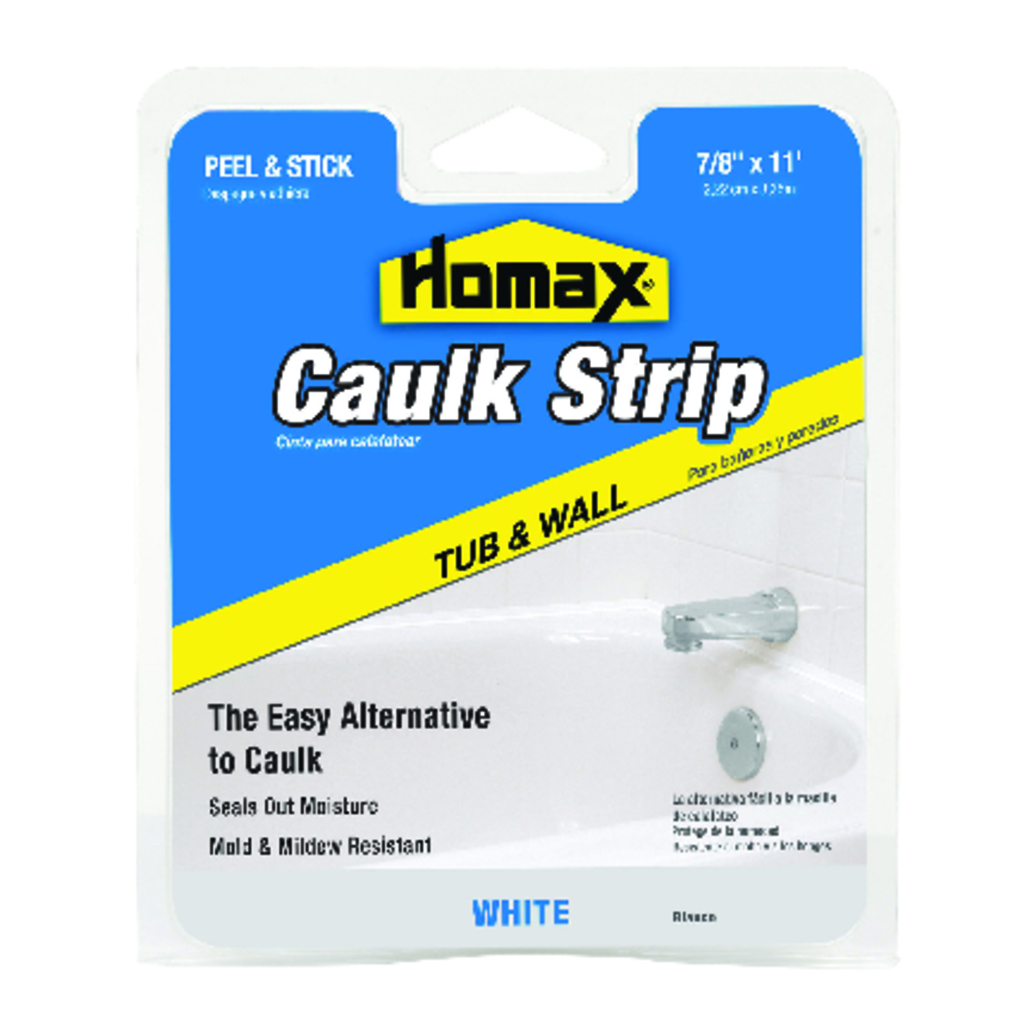 Homax White Silicone Caulk Strips 7/8 in. x 11 ft. - Mycitystee