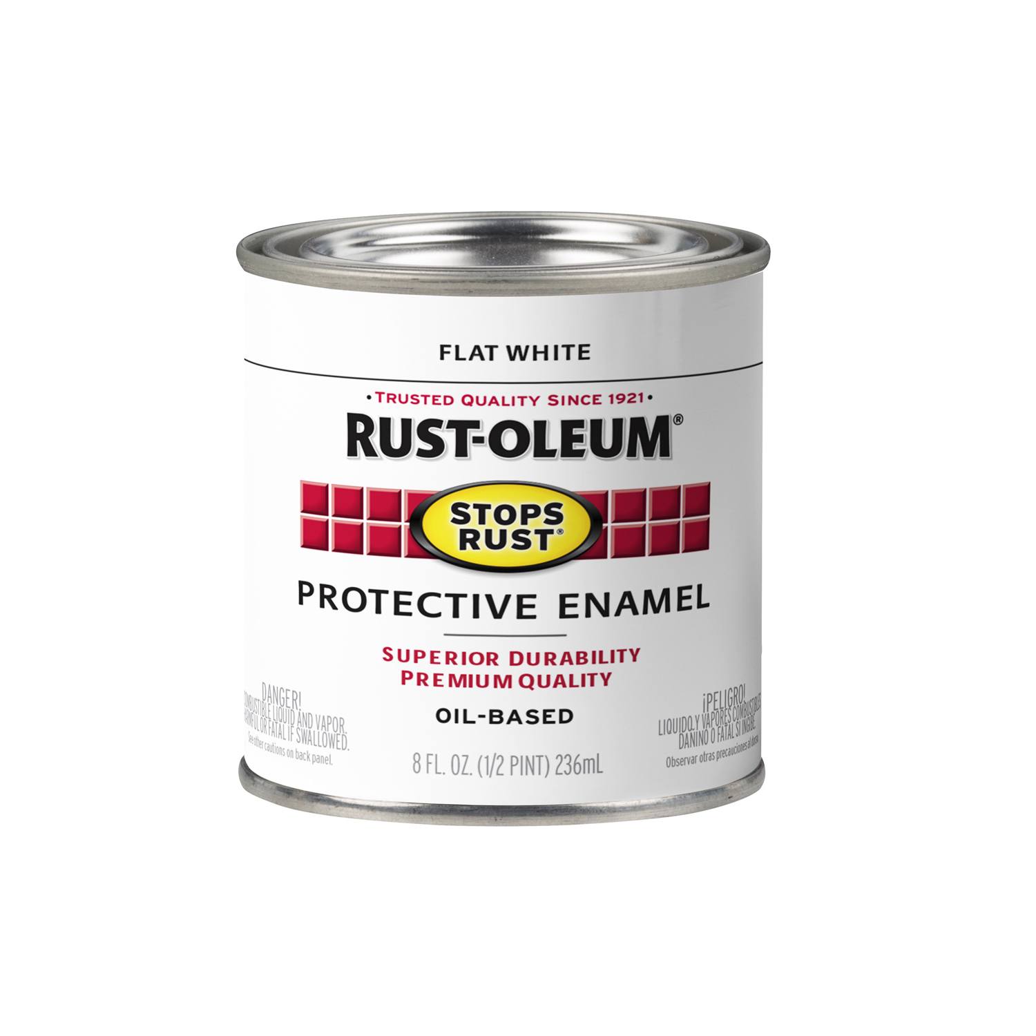 Rust-Oleum Stops Rust Indoor and Outdoor Flat White Oil-Based Protective Paint 0.5 pt - Mycitystee