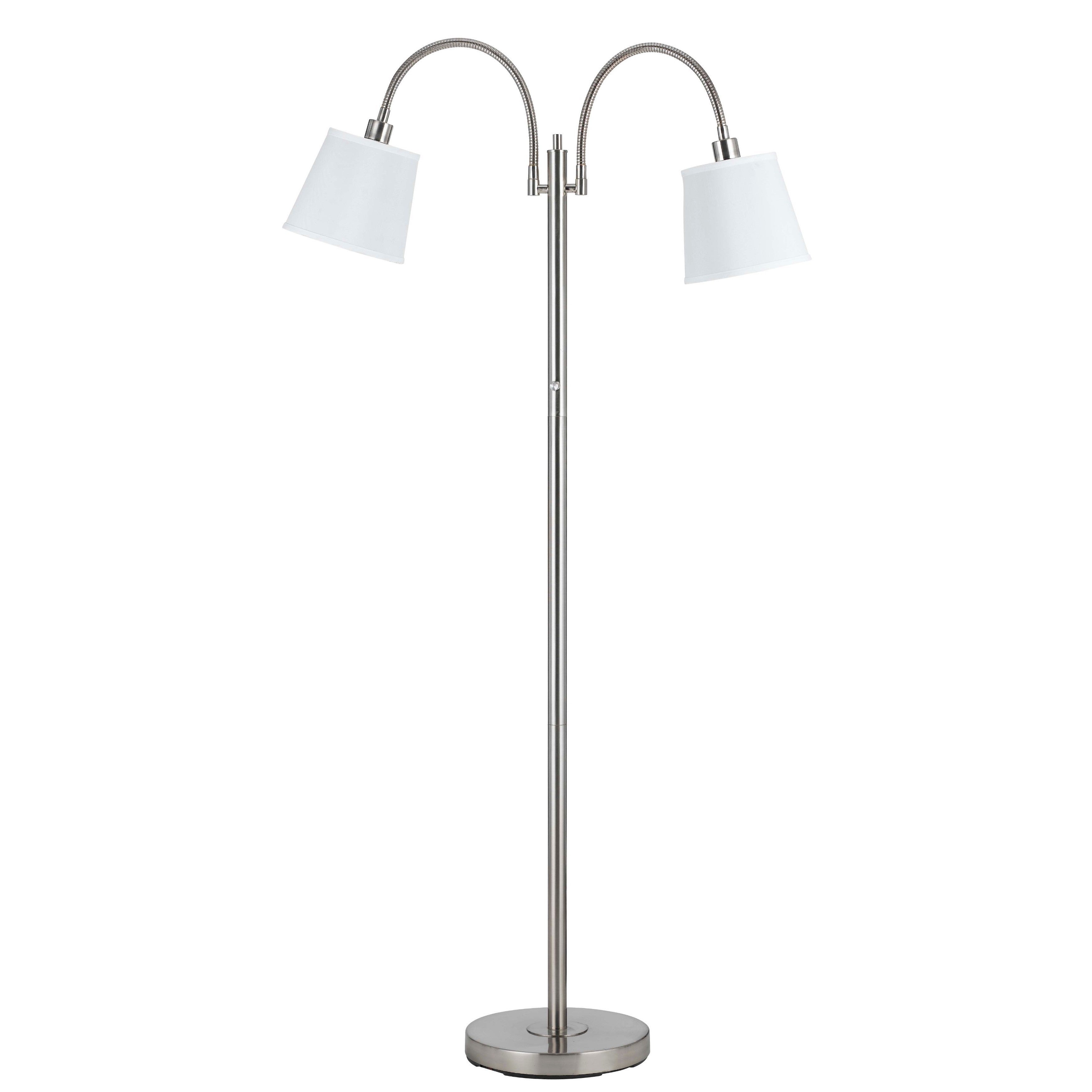 Gail Brushed Steel Metal 40-watt 2-light Gooseneck Lamp - Mycitystee