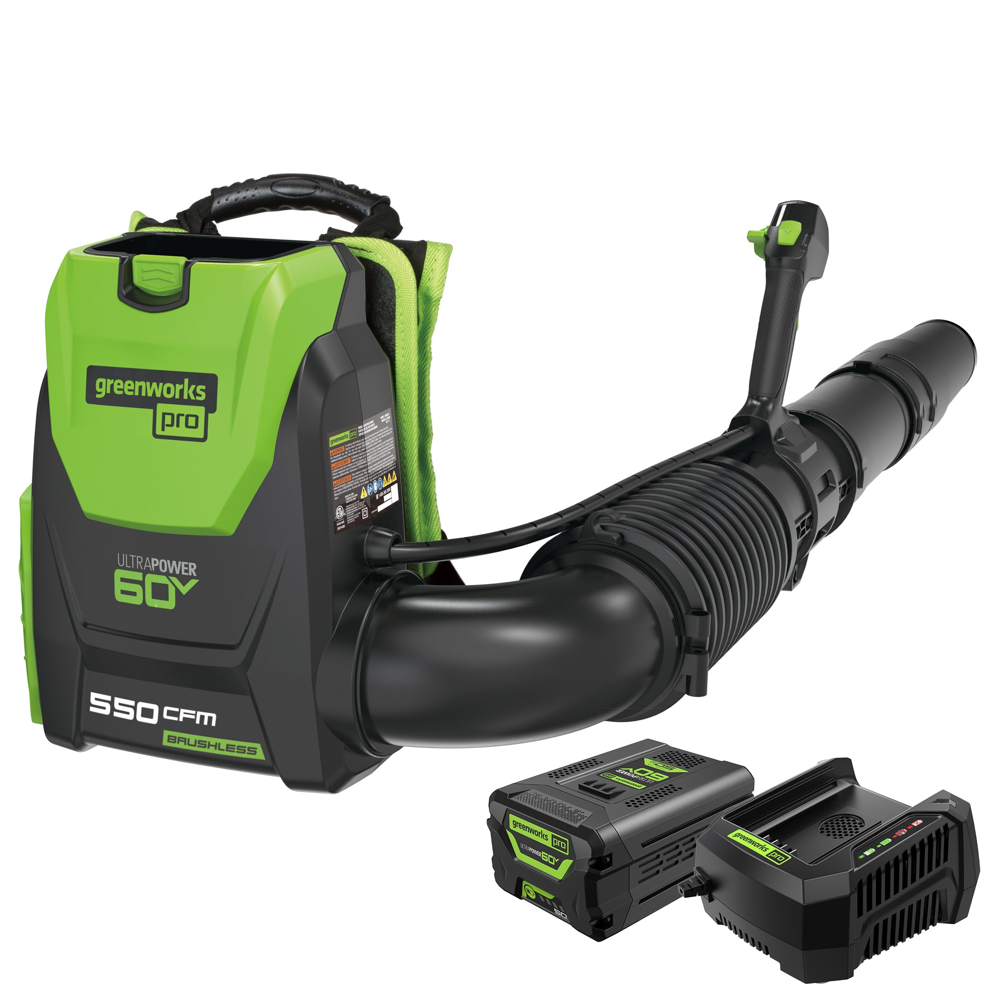 60V Backpack Blower 550 CFM  Battery | Greenworks Tools - Mycitystee