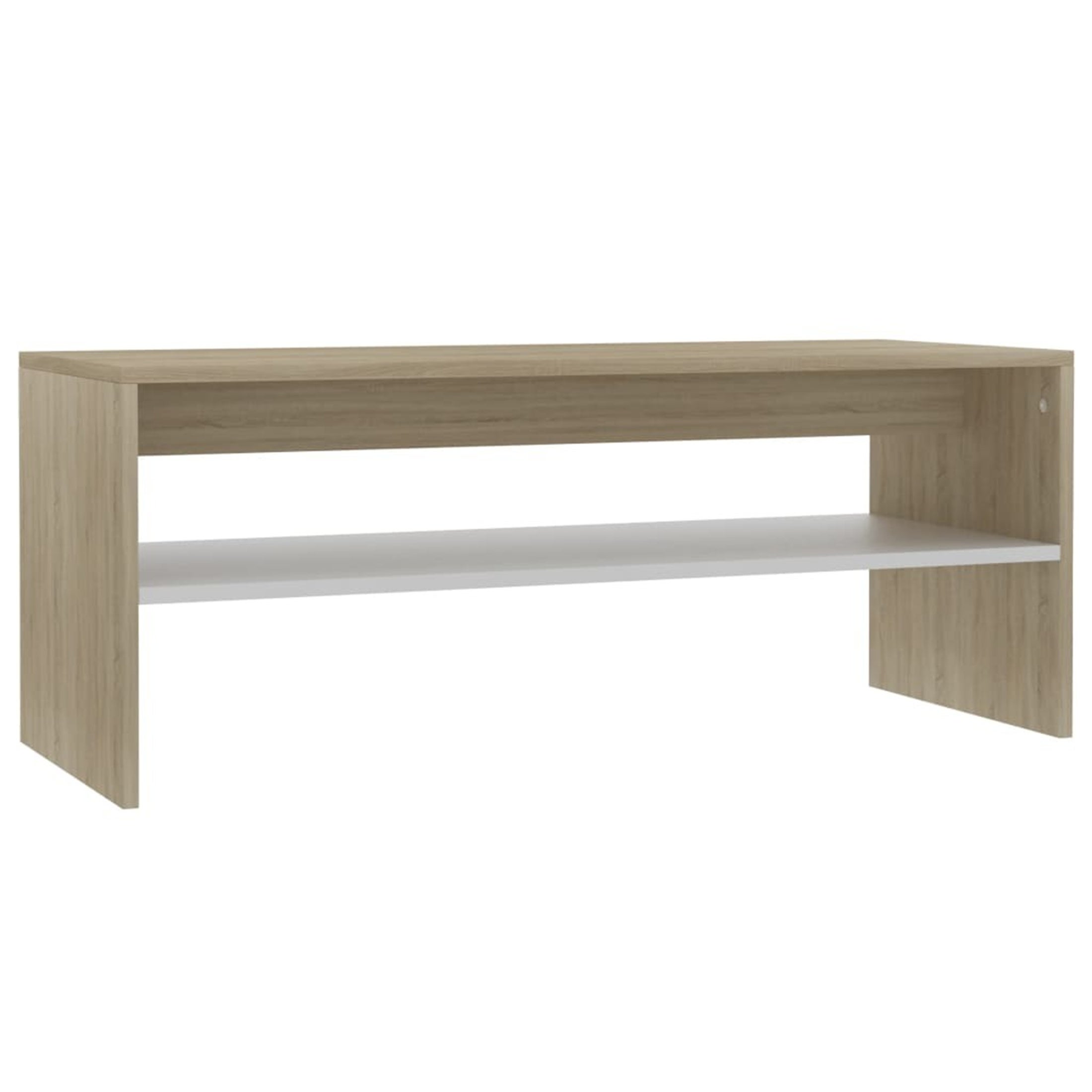 Stylish Coffee Table End Table Oak Chipboard High Quality White - Mycitystee