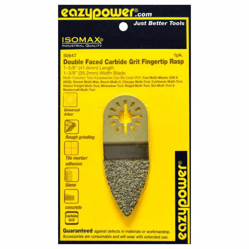 eazypower 35 mm/1-3/8 in. Oscillating Double Faced Carbide Grit Fingertip Rasp and#8211; XDC Depot - Mycitystee
