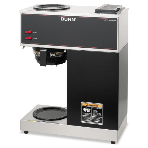 BUNN VPR Two Burner Pourover Coffee Brewer， 12-Cup， Stainless Steel， Black - Mycitystee