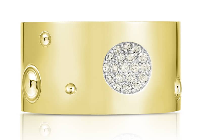 Roberto Coin 18KT Gold and Diamond Pois Moi Luna Wide Ring - Mycitystee