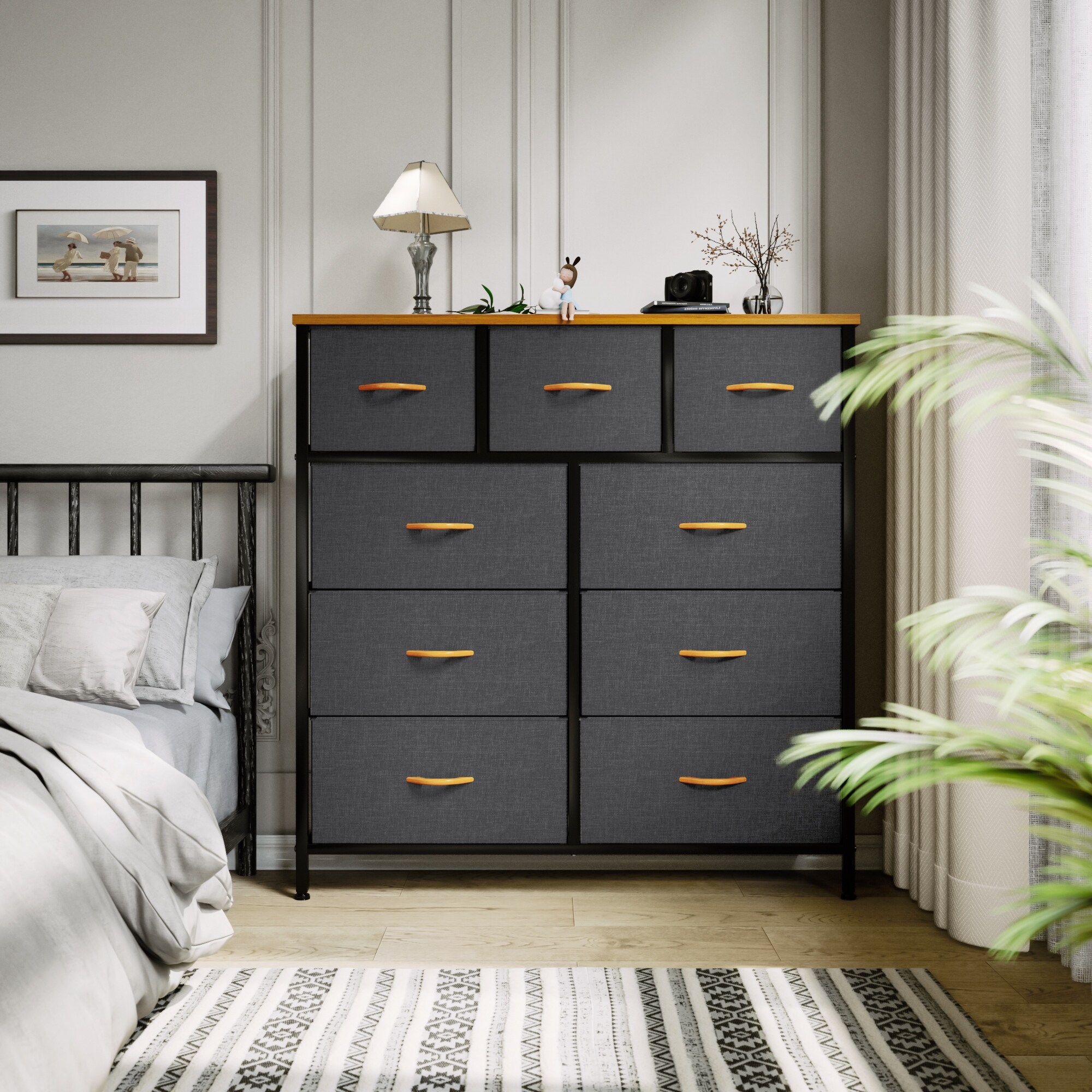 Modern Wide Dresser Storage Tower with 9 Drawers - - 37858642 - Mycitystee