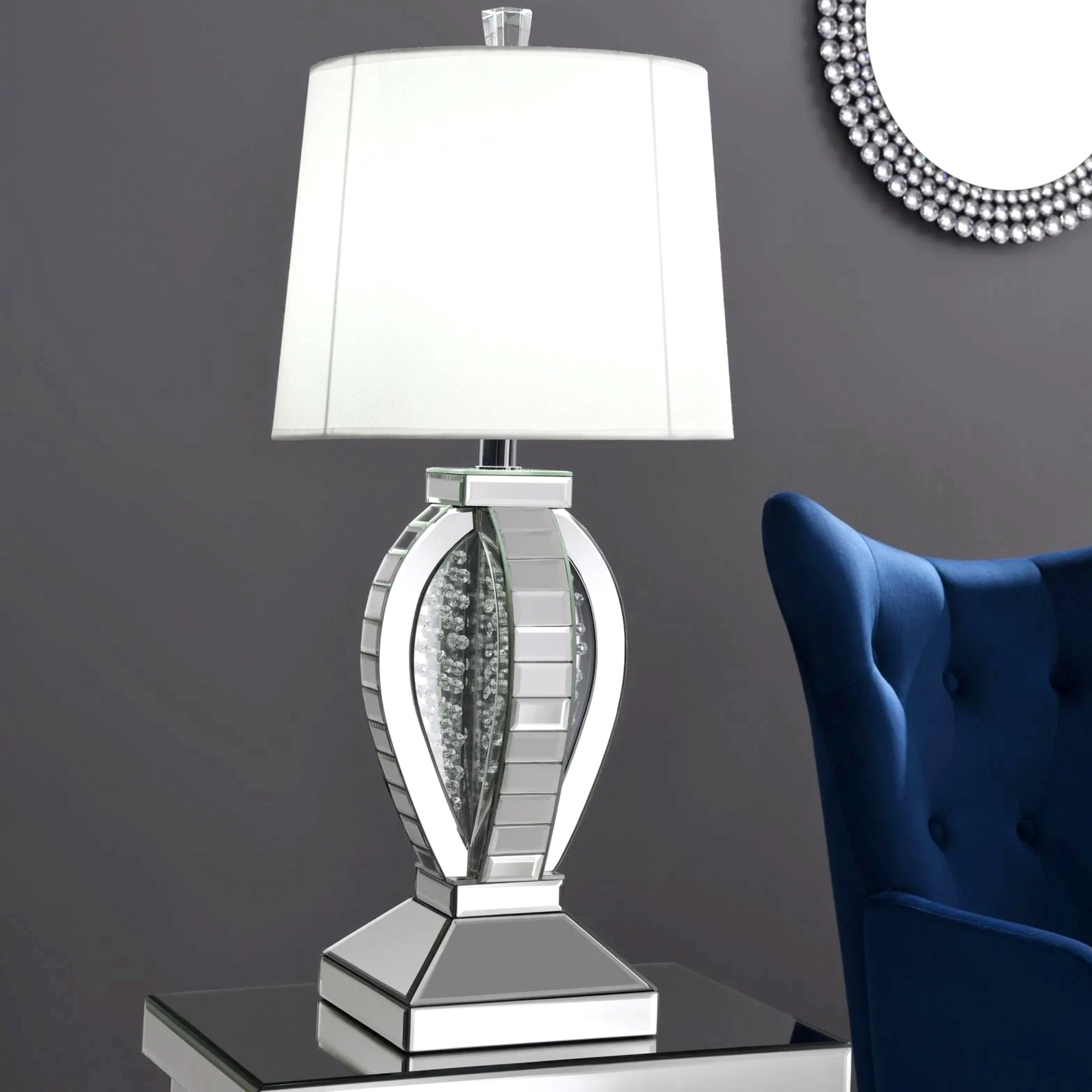 Glamorous Contemporary Mirrored Table Lamp - Mycitystee