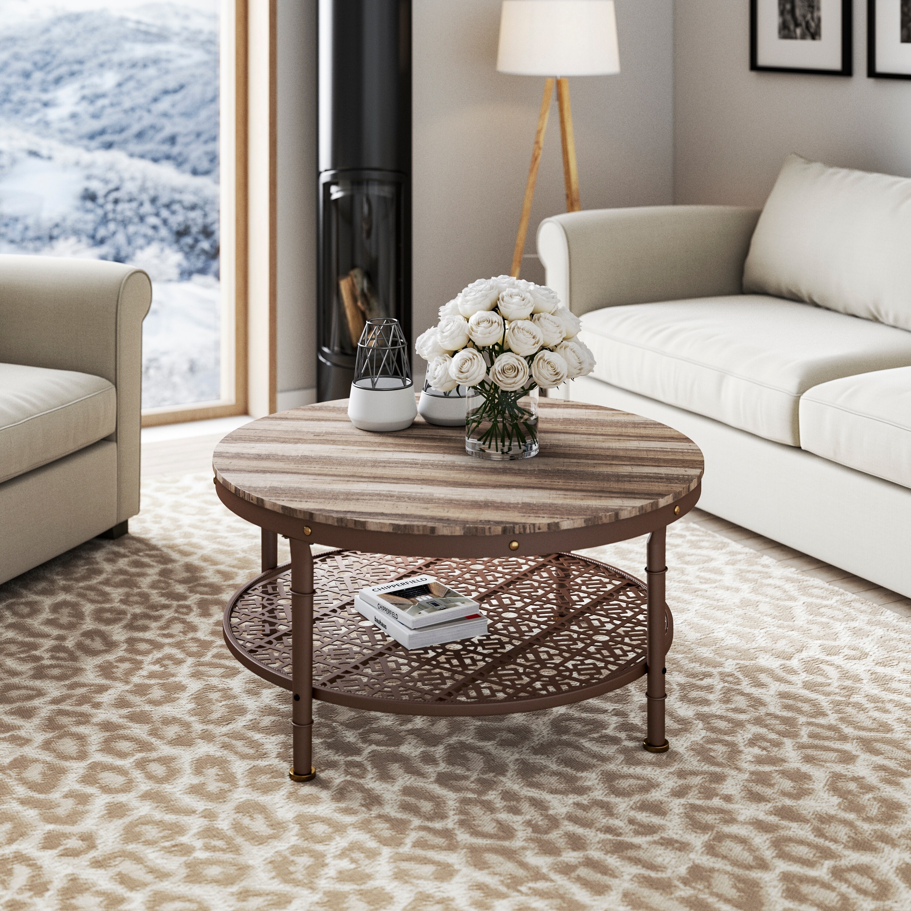 Davee 36 inches Round Coffee Table - 36*36*18 inches - Mycitystee