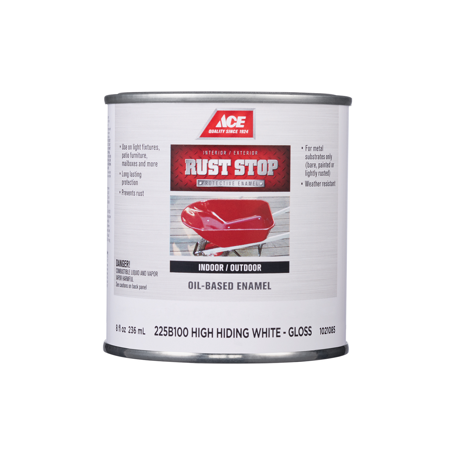 Ace Rust Stop Indoor and Outdoor Gloss White Enamel Rust Prevention Paint 1/2 pt - Mycitystee