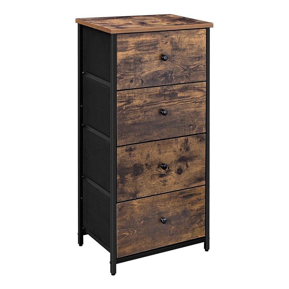 36 Inch 4 Drawer Tall Dresser Chest - Rustic Brown - - 37107203 - Mycitystee