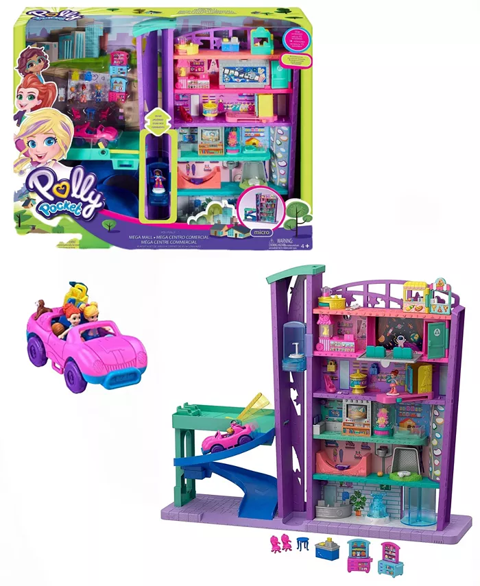 Barbie Polly Pocket Mega Travel Mall 30 Pieces Playset - Mycitystee