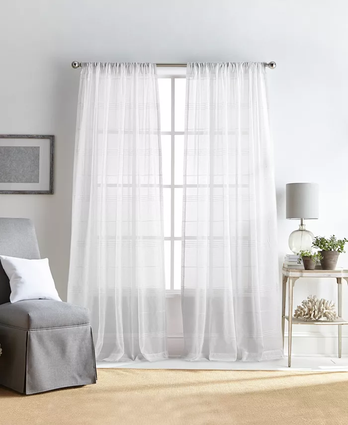 Martha Stewart Collection Delicate Stripe Poletop Panel Pair， 84