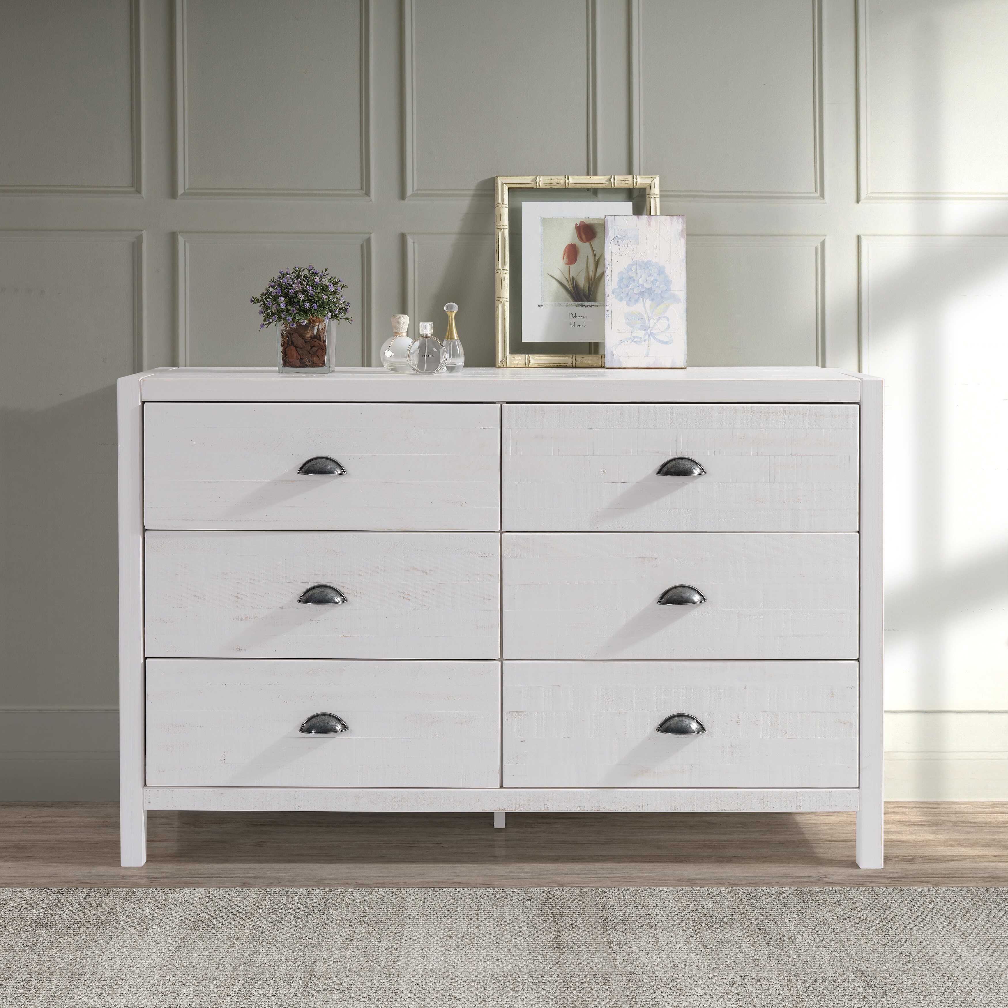Hampton Six Drawer Dresser - Coastal White Finish - - 37217443 - Mycitystee