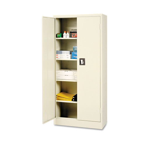 Alera Space Saver Storage Cabinet， Four Shelves， 30w x 15d x 66h， Putty (CM6615PY) - Mycitystee