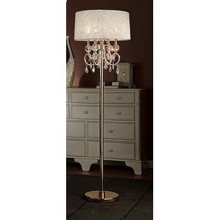63 Inch Aurora Barocco Shade Crystal Gold Floor Lamp - Mycitystee