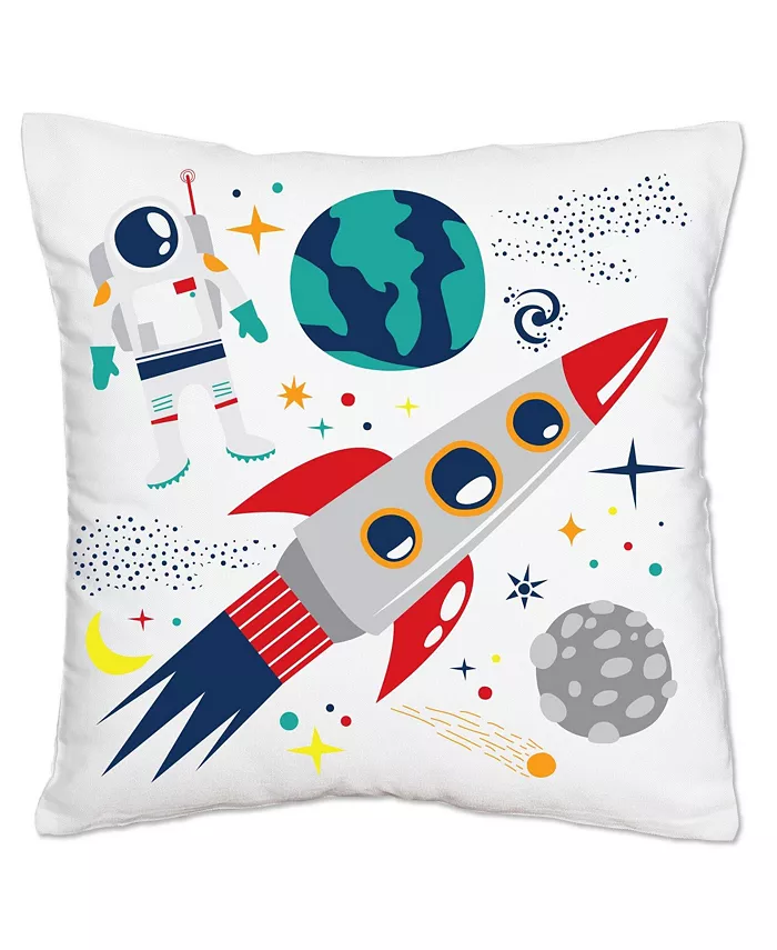 Big Dot of Happiness Blast Off to Outer Space - Decorative Cushion Case Throw Pillow Cover 16 x 16 In - Mycitystee