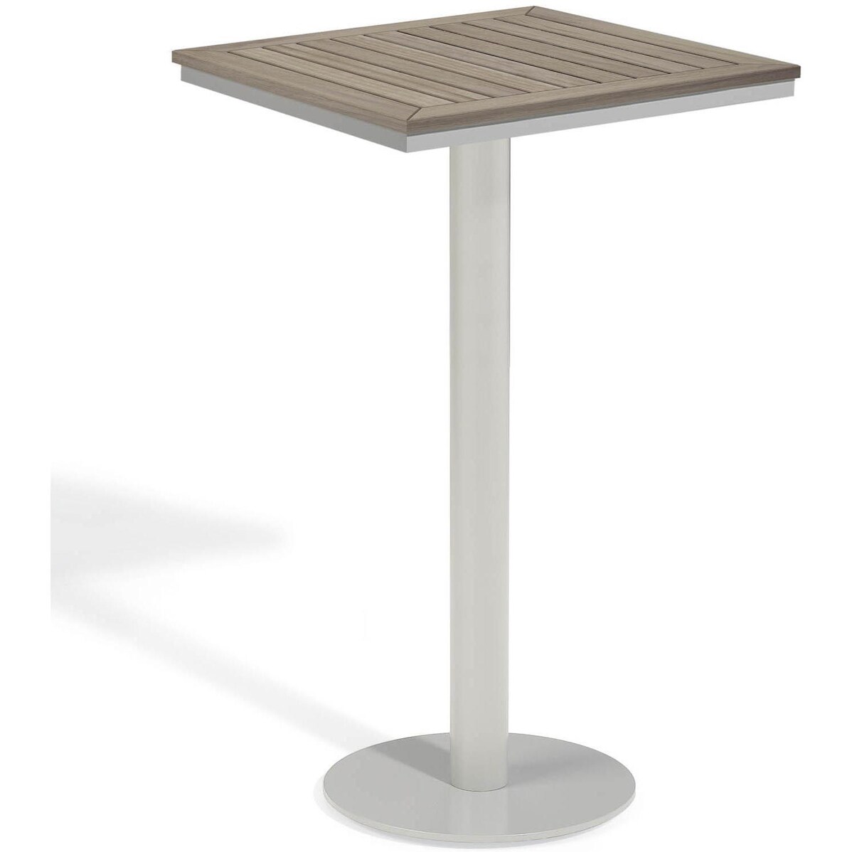 Travira 24 Inch Square Patio Bar Table W/ Tekwood Vintage Top By Oxford Garden - Mycitystee