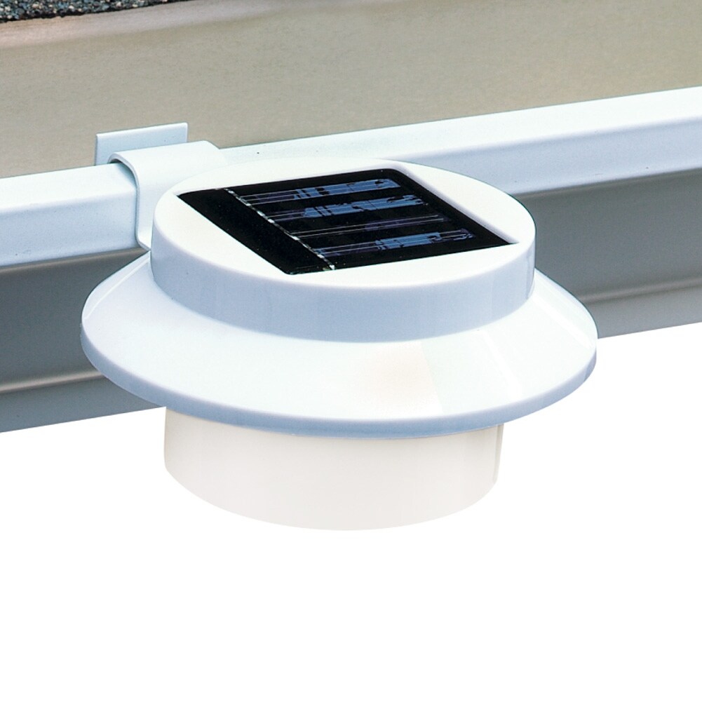 White Clip-on Gutter Solar Security Light - 5.250 x 5.000 x 3.000 - Mycitystee