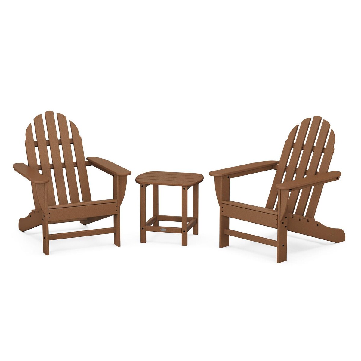 POLYWOOD Classic Adirondack 3-Piece Set W/ South Beach 18-Inch Side Table - Mycitystee