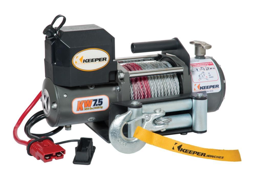Electric Winch, 7,500 lb. Single Line Pull, 12 V DC with Wireless Remote - Mycitystee
