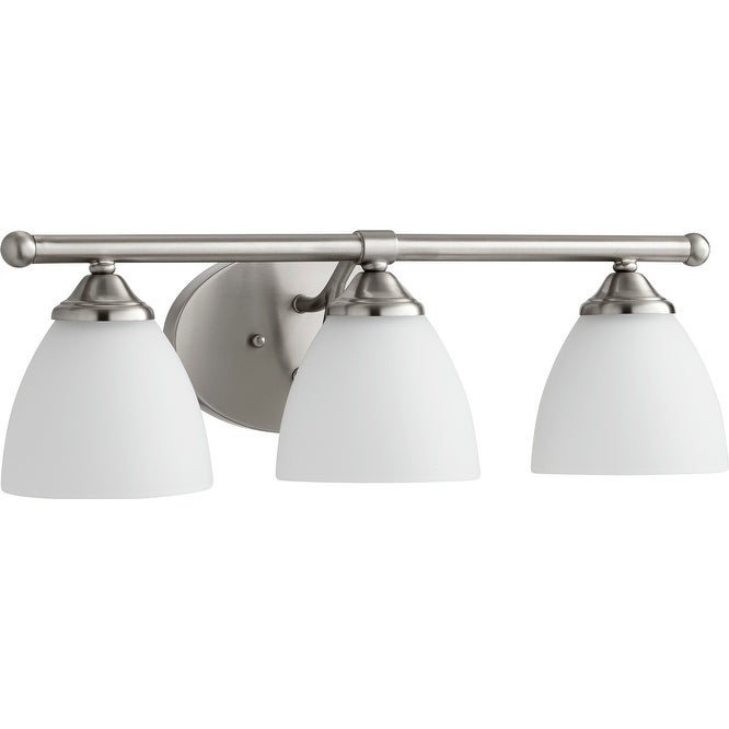 Brooks Satin Nickel and Satin Opal 3-light Vanity Lighting - Mycitystee