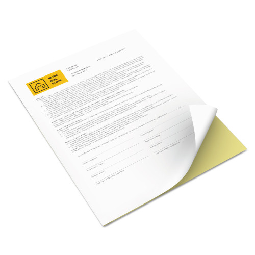 Xerox Vitality Multipurpose Carbonless 2-Part Paper， 8.5 x 11， Canary/White， 5，000/Carton (3R12850) - Mycitystee
