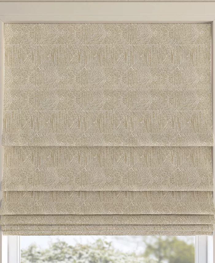 Sun Zero Talmage Tonal Geometric 100% Blackout Cordless Roman Shade Collection - Mycitystee