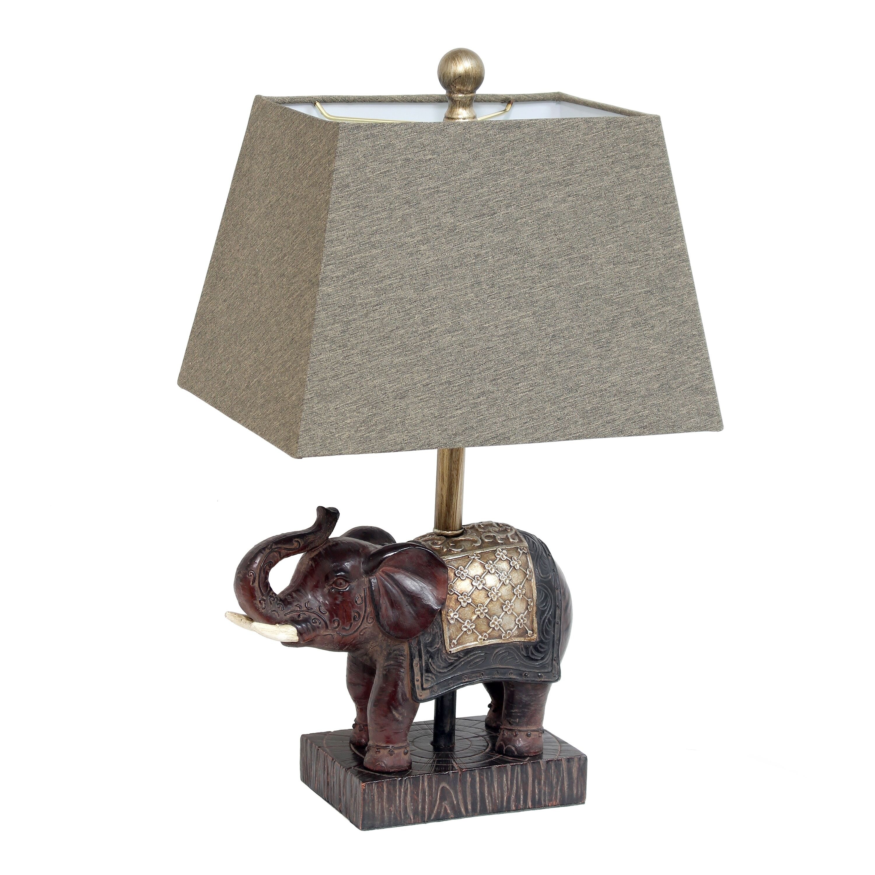 Lalia Home Elephant Table Lamp with Fabric Shade - 9(L)12(W)20.5(H) - Mycitystee