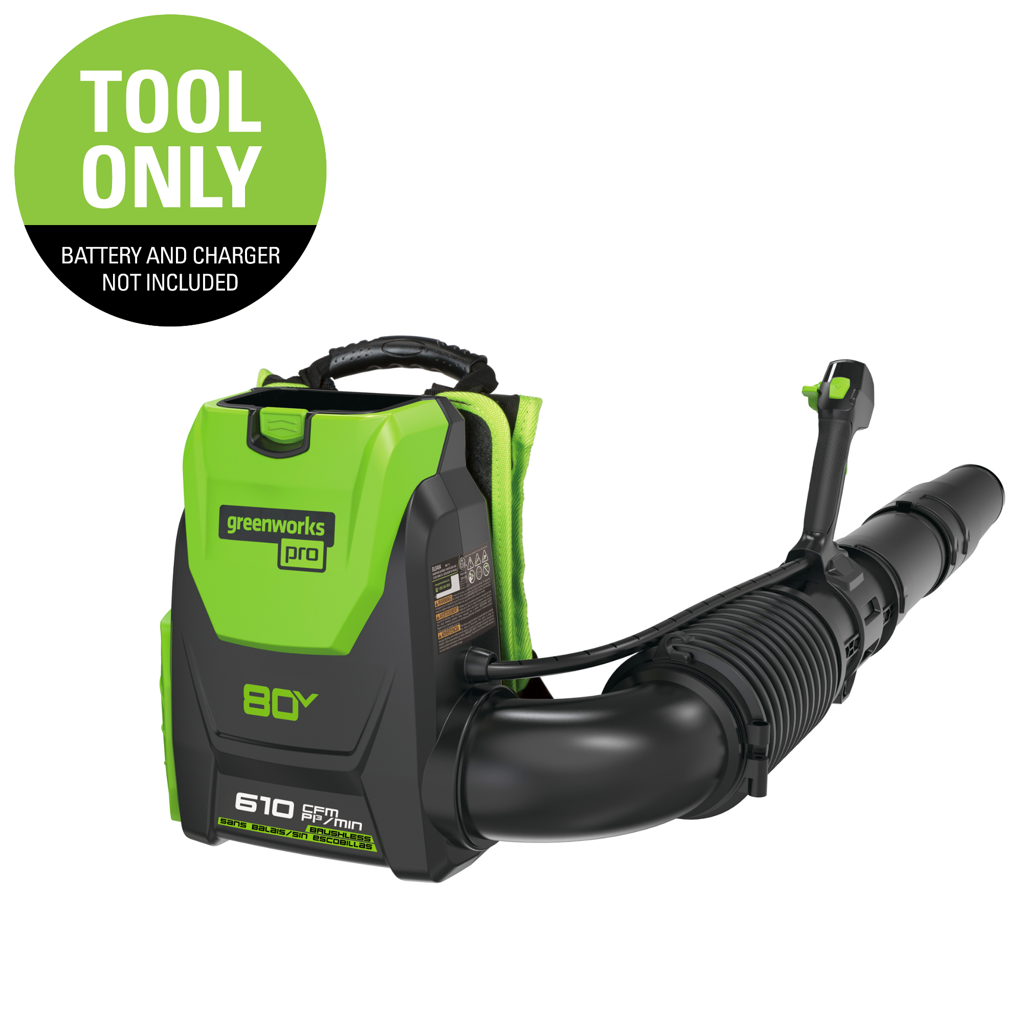 80V Cordless Backpack Blower 610 CFM | Greenworks Tools - Mycitystee