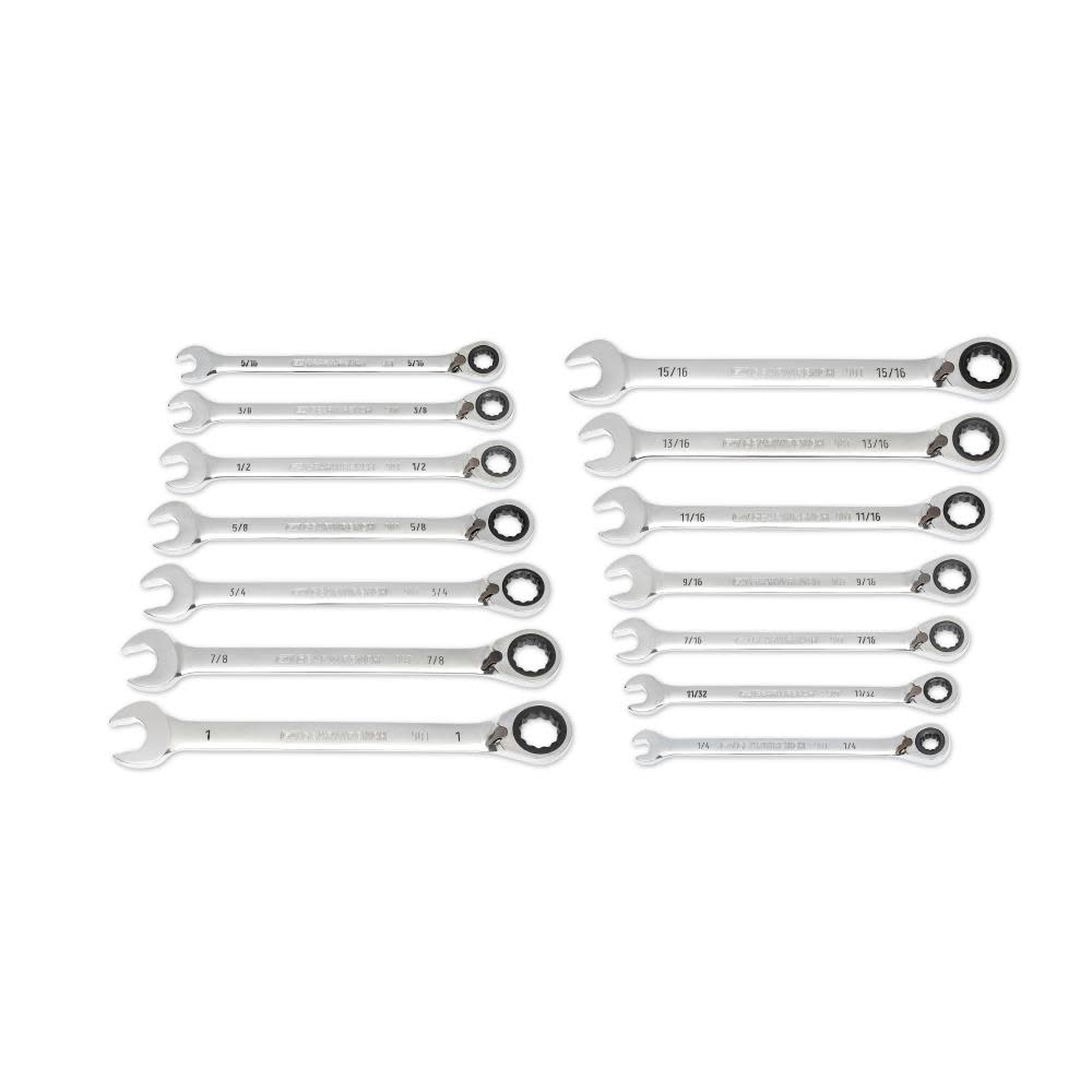 GEARWRENCH 14 Pc. 90-Tooth 12 Point SAE Reversible Ratcheting Wrench Set 86660 from GEARWRENCH - Mycitystee