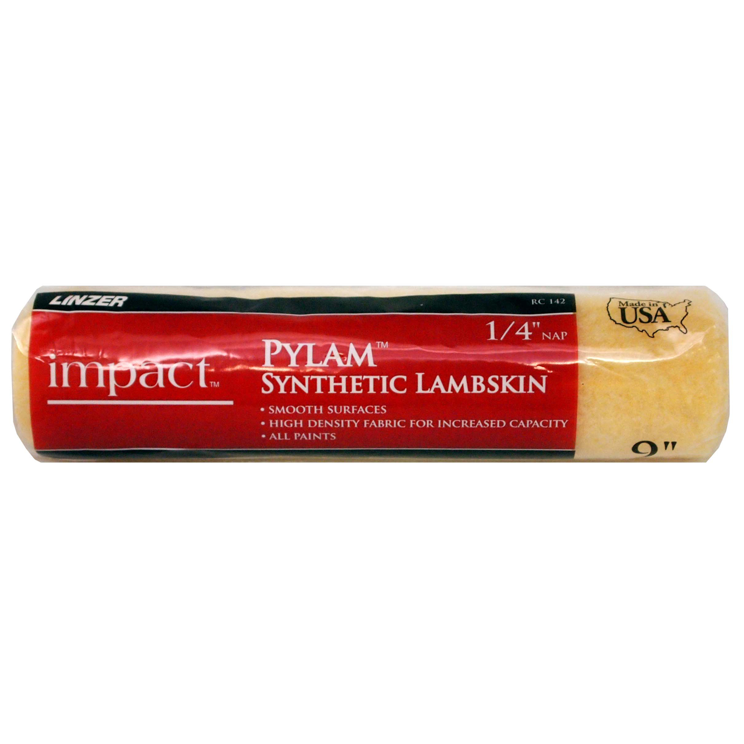 Linzer Impact Pylam Synthetic Lambskin 9 in. W X 1/4 in. Regular Paint Roller Cover 1 pk - Mycitystee